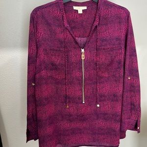 MICHAEL Michael Kors 3/4 Zip Tunic Blouse - 2X